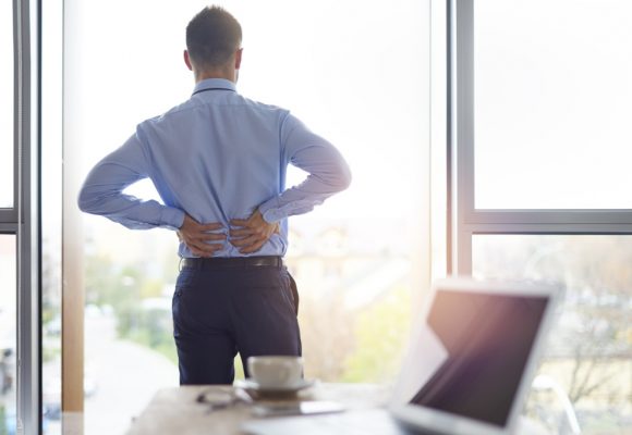 Back pain of business person